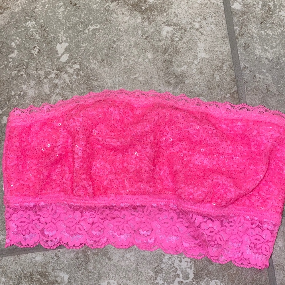 Victoria’s Secret PINk lace bandeau . NWOT XS